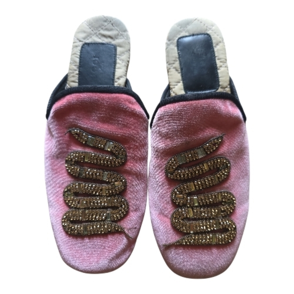 Gucci Pink and Gold Embellished Women's Slippers